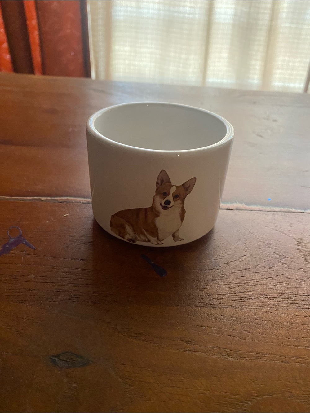Corgi Ceramic Planter Bowl-White